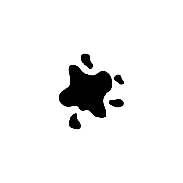 Ink Spot Paint Stain Liquid Splash Flat Vector Icon Illustration — Stock Vector