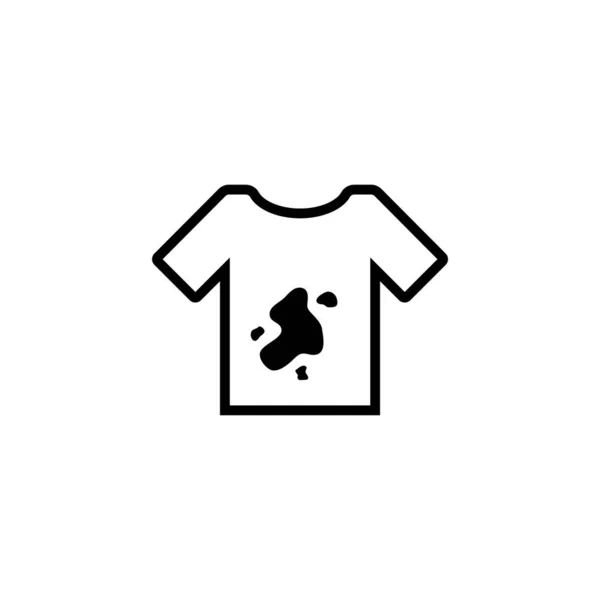 Dirty Tshirt Shirt Met Spots Dirt Platte Vectoricoon Illustratie Eenvoudig — Stockvector