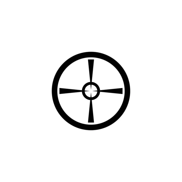 Sniper Cross Target Aim Hunting Crosshair Icono Vector Plano Ilustración — Vector de stock