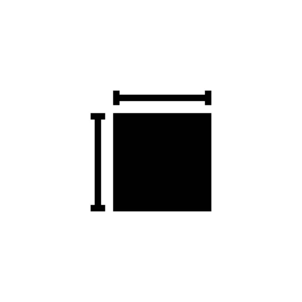 План Комнаты Архитектурный Проект Плоская Векторная Икона Простой Черный Символ — стоковый вектор