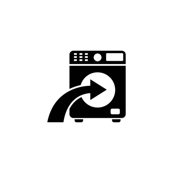 Loading Laundry Machine Prádelna Ikona Plochého Vektoru Ikona Jednoduchý Černý — Stockový vektor