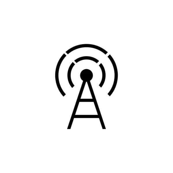 Antenna Trasmettitore Torre Del Cellulare Illustrazione Dell Icona Vettoriale Piatta — Vettoriale Stock