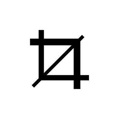 Ekin Alet Çerçevesi, Kırpma Aletleri. Düz Vektör Simgesi illüstrasyonu. Beyaz arka planda basit bir siyah sembol. Ağ ve mobil UI ögesi için Kırpma Aracı Çerçevesi, Kırpma Aracı işaret tasarım şablonu