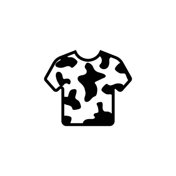 Kamouflagearméns Shirt Militärkläder Platt Vektor Ikon Illustration Enkel Svart Symbol — Stock vektor