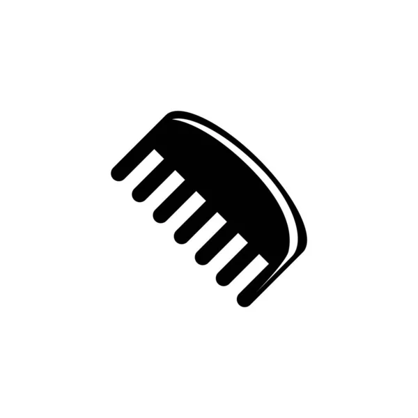Barbershop Comb Hairdresser Hairbrush Flat Vector Icon Illustration Simple Black — Stock Vector
