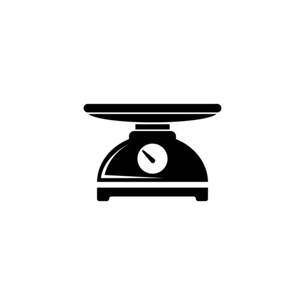 Шкала Кухни Инструмент Измерения Веса Плоская Векторная Икона Простой Черный — стоковый вектор