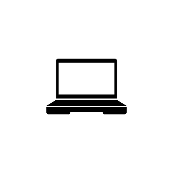 Laptop Bilgisayar Defteri Veya Netbook Düz Vektör Simgesi Illüstrasyonu Beyaz — Stok Vektör