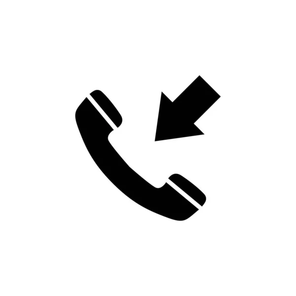 Incoming Call Phone Handset Arrow Flat Vector Icon Illustration Simple — Stock Vector
