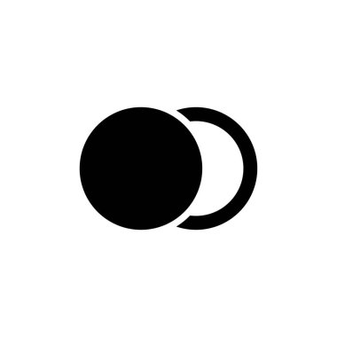 Ay Evresi, Astronomi Ay tutulması. Düz Vektör Simgesi illüstrasyonu. Beyaz arka planda basit bir siyah sembol. Ay Faz, Astronomi Ay tutulması işaretleme şablonu web ve mobil UI ögesi için