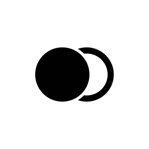天文学月食 フラットベクトルアイコンイラスト 白の背景にシンプルな黒のシンボル ムーンフェイズ 天文学月食ウェブとモバイルUi要素のデザインテンプレート — ストックベクタ