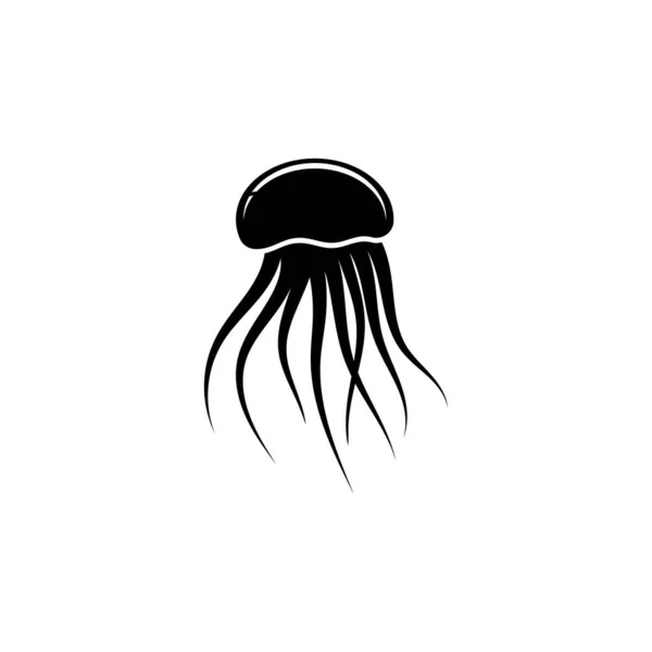 Silhueta Medusa Flutuante Ilustração Flat Vector Icon Símbolo Preto Simples —  Vetores de Stock