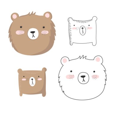 Şirin doodle vektör koleksiyonu taşıyor. Çok güzel nesneler üzerinde arka izole. Sevgililer günü, yıldönümü, tarih, bebek duş, Gelin, birthda Kaydet