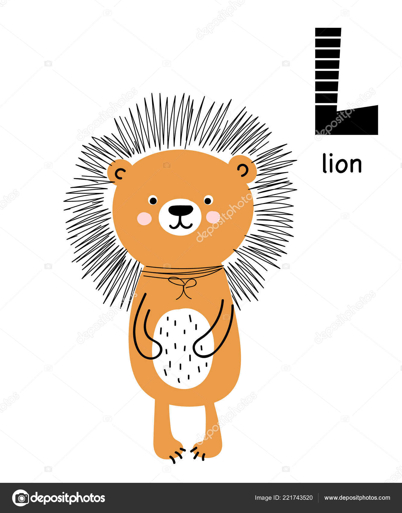 Lion enfant - Illustration affiche