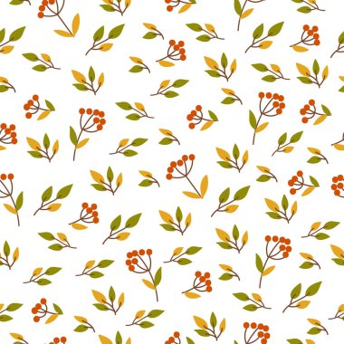 Seamless modeli ile dalları, yaprakları, üzerinde beyaz bir backg çilek