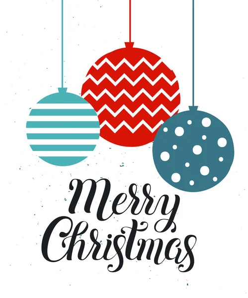 Веселого Різдва Щасливого Нового Року Картку Куль Білому Тлі Шаблон — стоковий вектор