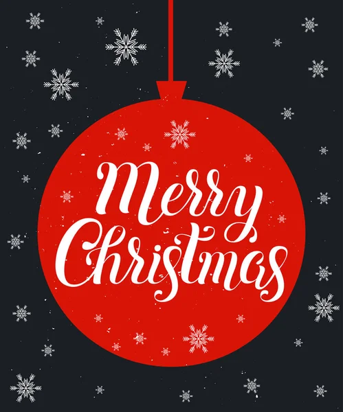 Веселого Різдва Щасливого Нового Року Картку Ячем Сніжинки Темному Тлі — стоковий вектор