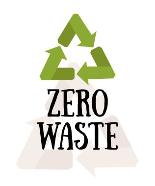 Sıfır atık yaşam tarzı kavramı. Çevre ve atık elemanları izole o