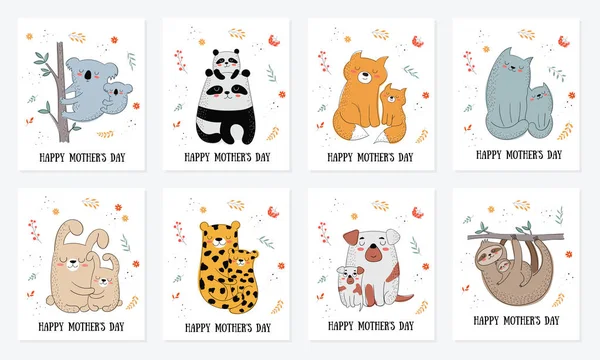 Happy Mother's Day postcard collection. — Stock Vector