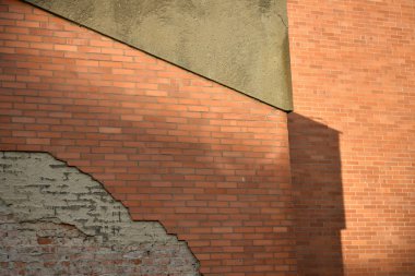 tuğla duvar gölgeler ile kırmızı renk