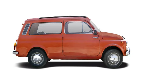 Klassieke Italiaanse Kleine Auto Zijaanzicht Geïsoleerd Wit — Stockfoto