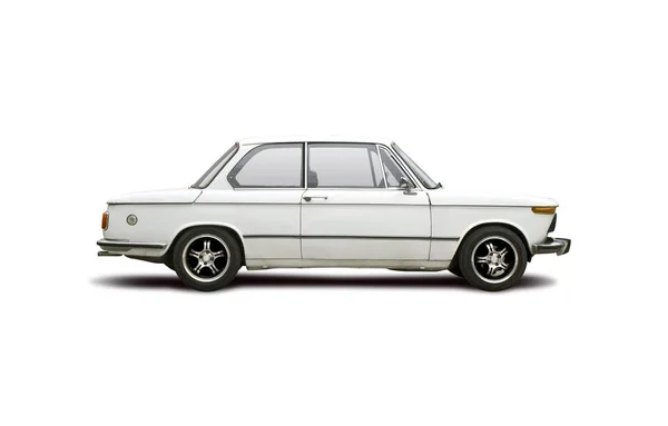 Classic German Sport Sedan Car Side View Isolated White — Stock Photo, Image