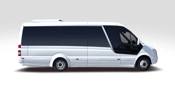 Kleine Luxe Witte Bus Geïsoleerd Wit — Stockfoto