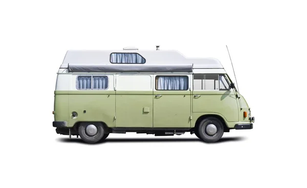 Classic Tedesco Camper Vista Laterale Isolato Bianco — Foto Stock