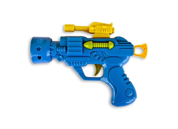 Blue Toy Pistolet Białym Tle — Zdjęcie stockowe