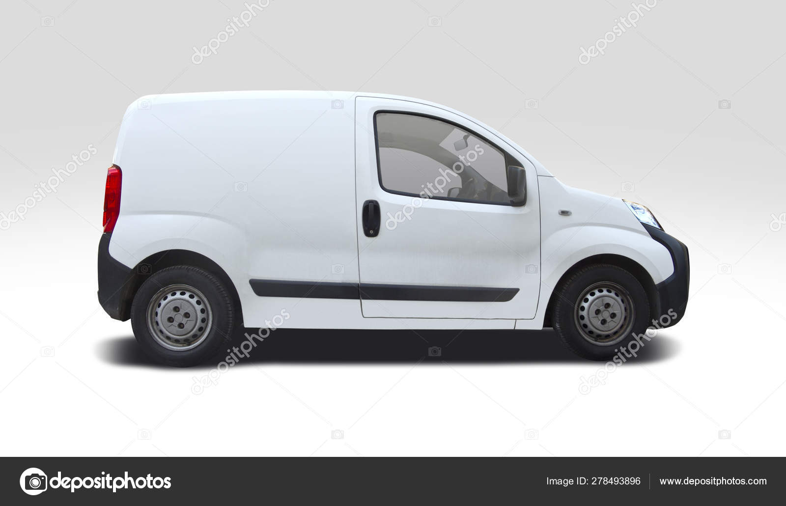 City Van Front View Isolated White 