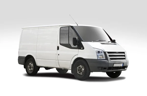 White Van Side View Isolated White — Stock Photo, Image