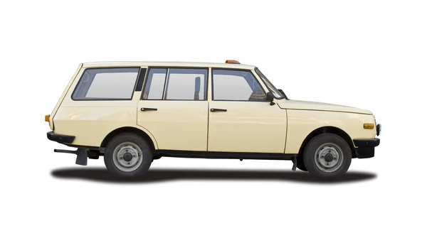 Classic Station Wagon Vista Lateral Del Coche Aislado Blanco — Foto de Stock