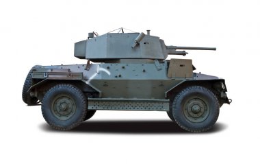 Vintage tank yan görünümü beyaz izole