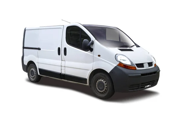 Beyaz Fransız minibüs yan görünümü beyaz üzerine izole