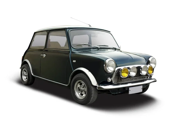 Klassische Britische Mini Beliebte Auto Frontansicht Isoliert Auf Weiß — Stockfoto