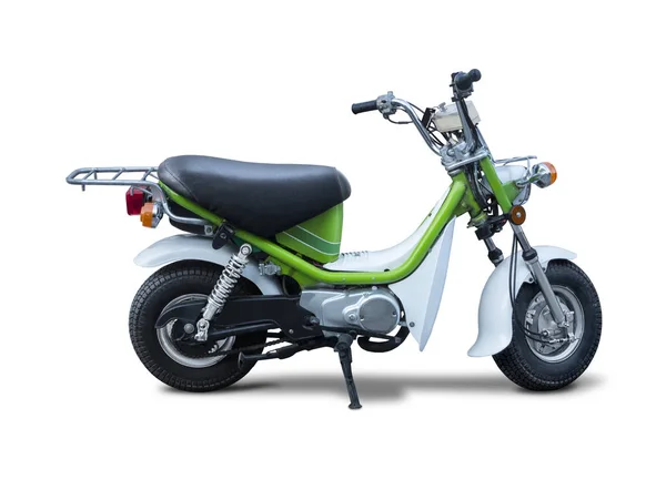 Grön Moped Scooter Isoleted Vit — Stockfoto