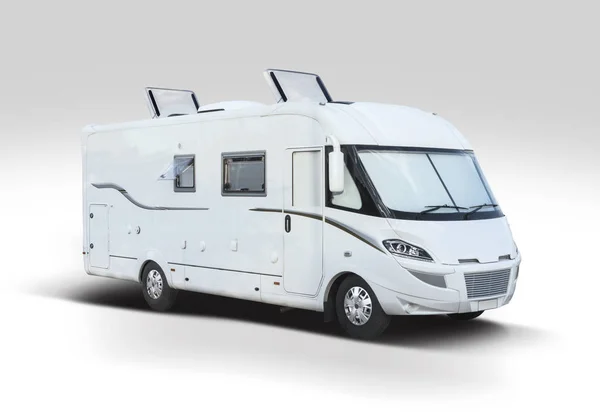 White New Motor Home Isolated White — Stock Photo, Image