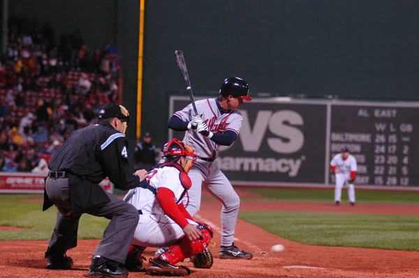 Chipper Jones Rebatendo Fenway Park 2005 — Fotografia de Stock