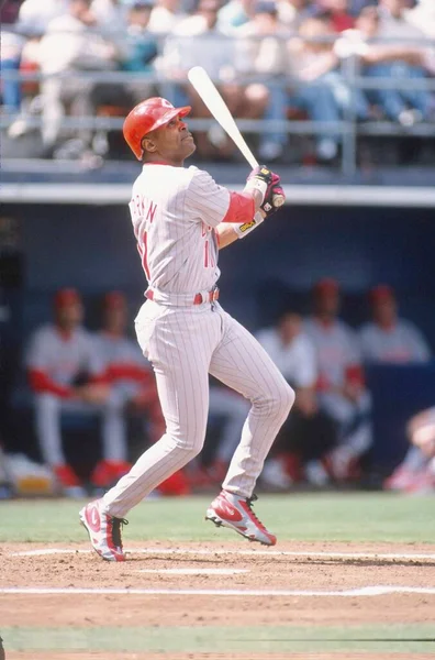 Cincinnati Reds Hall Fame Shortstop Barry Larkin Ação Durante Década — Fotografia de Stock