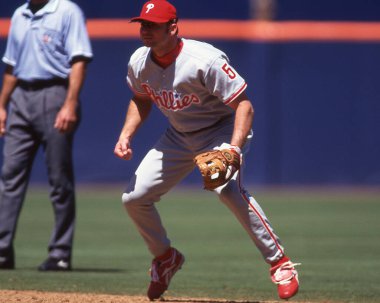 Cincinnati Reds second baseman Mark Lewis.  In MLB action during the 1990's.  Image taken from color slide.   clipart