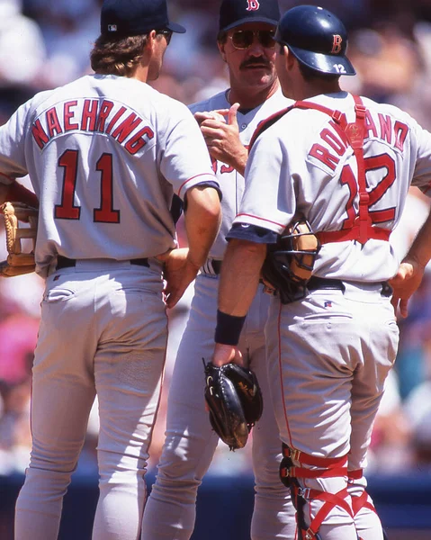 Red Sox Manager Kevin Kennedy Third Baseman Tim Naehring Catcher — Stock Photo, Image