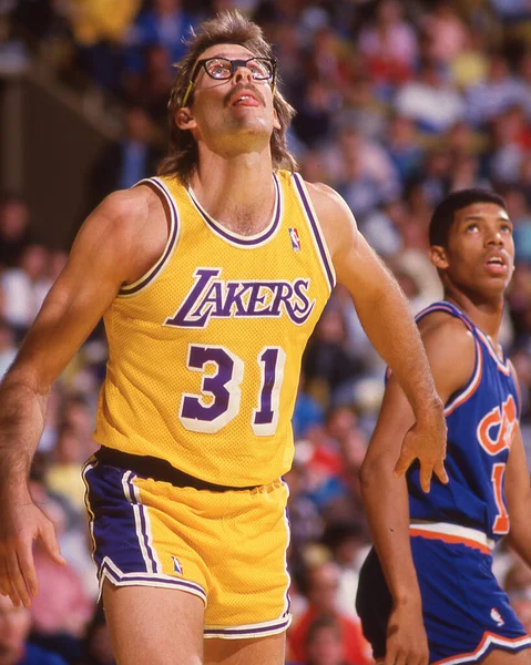 Los Angeles Lakers Lanceren Kurt Rambis Nba Action Uit Jaren — Stockfoto