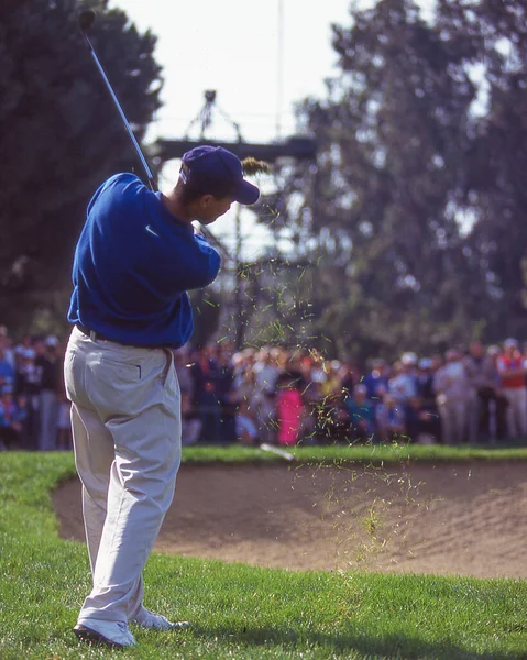Pga高尔夫传奇老虎伍兹在20世纪90年代末 2000年代初的比赛中的表现 — 图库照片