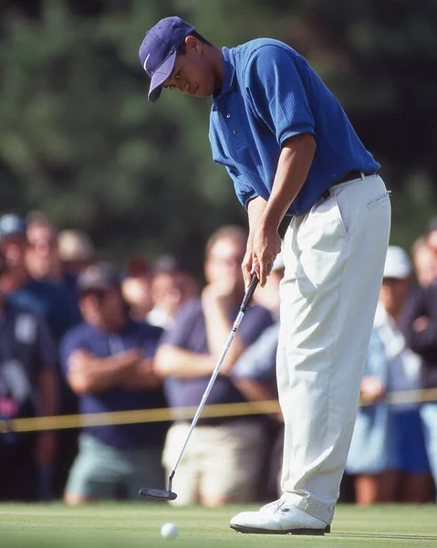 Pga Golf Legend Tiger Woods Tournament Action Late 1990 Early — стоковое фото