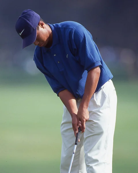 Pga Golf Legenda Tiger Woods Ação Torneio Final Década 1990 — Fotografia de Stock