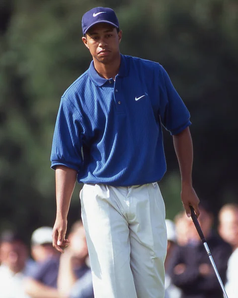 Pga Golf Legend Tiger Woods Tournament Action Late 1990 Early — стоковое фото