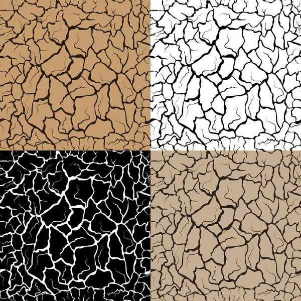 Nahtloses Muster Mit Vielen Rissen Und Kratzern Trockener Boden Tarkyr — Stockvektor