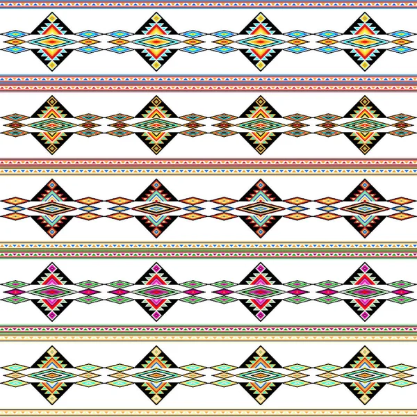 Набор племенных бесшовных красочных геометрических узоров . — стоковый вектор