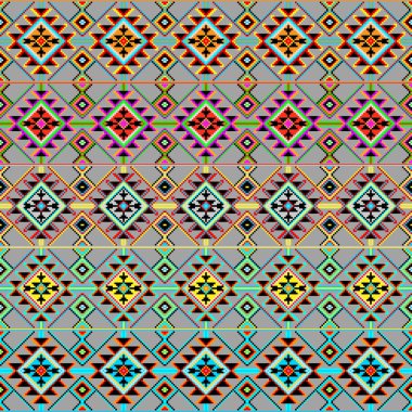 Kabile Dikişsiz renkli geometrik desen bir dizi. Etnik vektör dokusu. Geleneksel Amerikan süsleme
