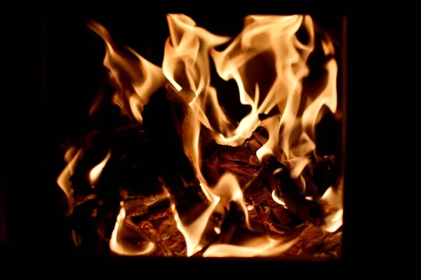 Bonfire Στην Κρύα Νύχτα — Φωτογραφία Αρχείου