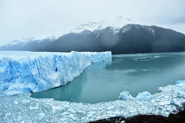 Vue Sur Glacier Perito Moreno Par Temps Pluvieux Patagonia Argentina — Photo